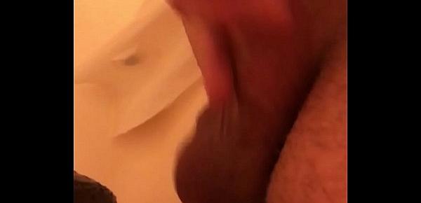  jerking off in the hot shower warm cock balls